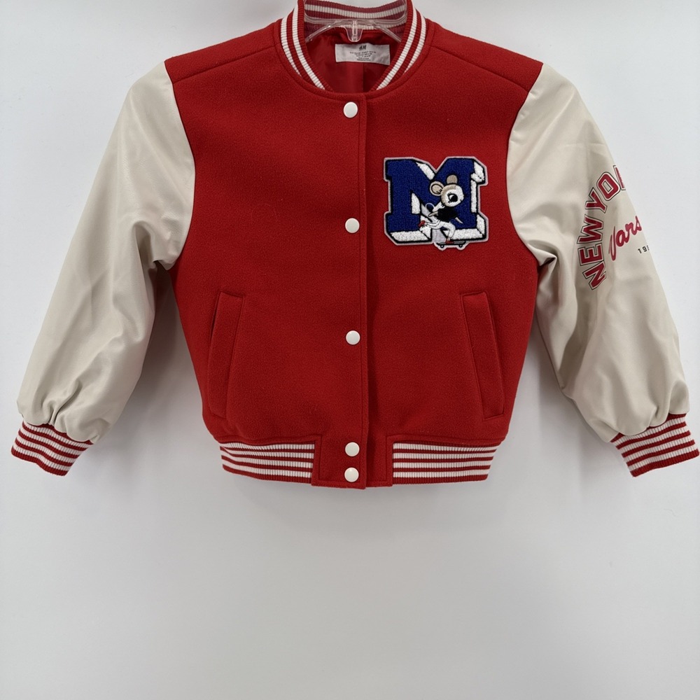 H & M - BASEBALL JACKET - RED Size 6X
